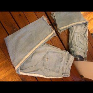 Abercrombie & Fitch high-waisted jeans with stripe